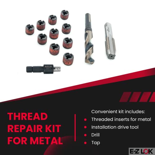 E-Z LOK EZ-650-10F Gewindeeinsätze für Metall, M10-1.25 Einbausatz, Stahl, Schwarzoxid