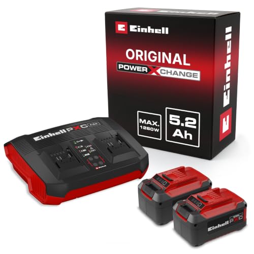 Einhell Original Starter Kit PXC 2X 5,2 Ah & Twincharger 3A