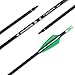 BOWSOUL 30inch Hunting Carbon Archery Arrows with 2.75” High Hardness Vanes Spine 300/400/500 for Compound Bow and Recurve Bow (Green White, Spine 300)