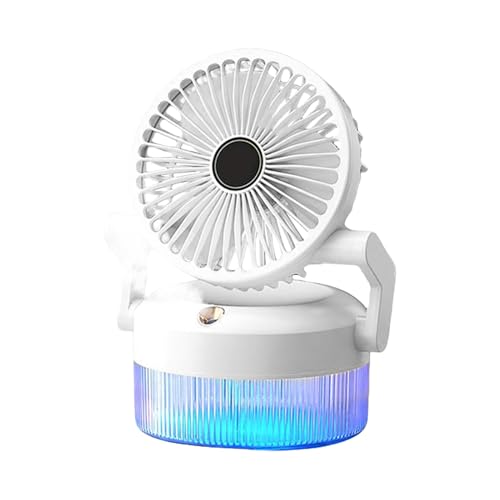 Glugahrif Ventilador Con Nebulizador | Accesorio Refrescante Personal Con Carga USB,Ventilador De Nebulización Plegable Con Luz Multiusos Para Tienda Escuela Gimnasio Playa Camping Jardín