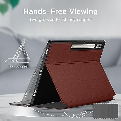 Image of JETech Case for Samsung Galaxy Tab S10 Ultra /Tab S9 Ultra 14.6-Inch with S Pen Holder, Slim Folio Stand Protective Tablet Cover, Multi-Angle Viewing (Wine)