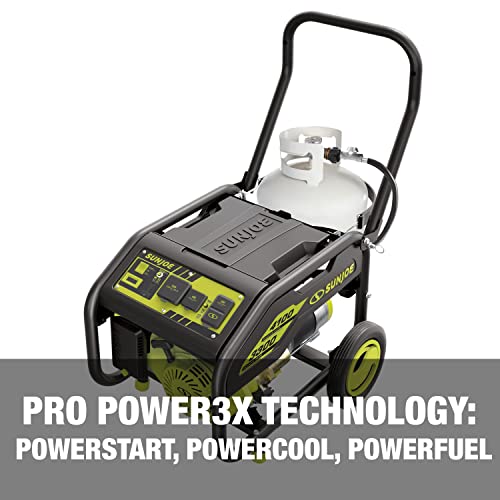 Sun Joe SJG4100LP Portable Propane Generator | Push-Button Electric + Recoil Start | Power Cooling System | 4100 Starting Watt | 3300 Running Watt | W/ 24V 2.0-Ah Battery and Charger - Thumbnail 4