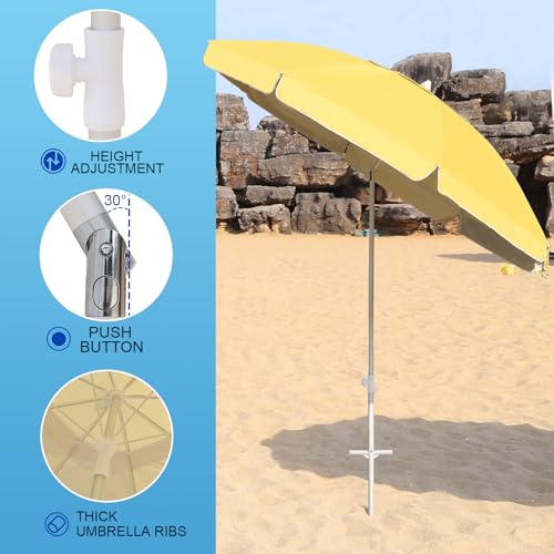 Northroad 8 Feet Large Beach Umbrella with Sand Anchor Heavy Duty High Wind Portable Outdoor Umbrellas w/Carry Bag,Removable Hook,UV 50+ Protection Air Vent Tilt for Patio Garden Pool by Northroad - Used condition - Image 3