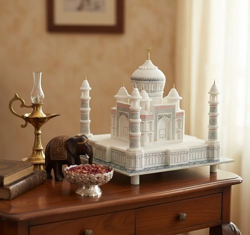 StonKraft 9" Indian Souvenir Collectible Handicraft Marble Taj Mahal/Tajmahal Replica Model