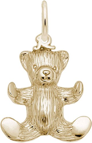 Rembrandt Hugging Teddy Bear Charm - Metal - Gold-Plated Sterling Silver
