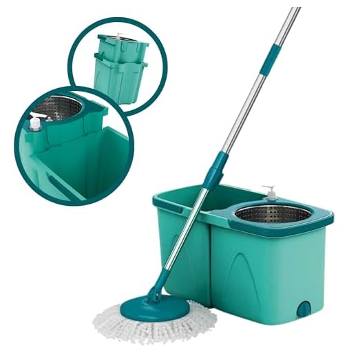 Mop Giratório Pró duas águas, balde com 9 litros, Cesto Inox e Divisor de água, MOP7824, Flash Limp