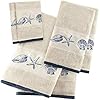 Madison Park Embroidered Cotton Jacquard 6 Piece Towel Set MP73-4967, Blue
