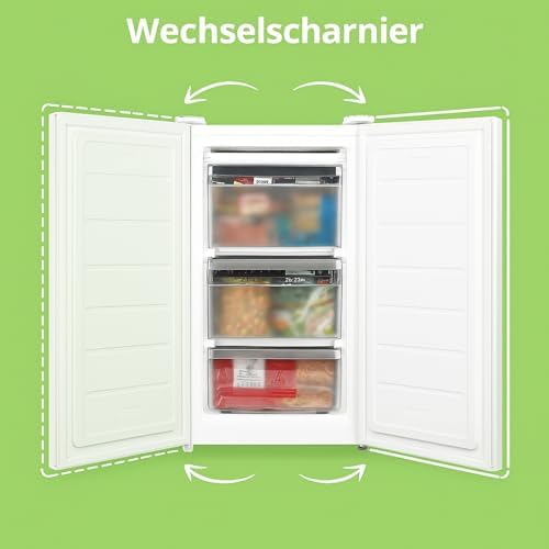Bild 2 - COMFEE\' RCU60WH2(E) 60L Gefrierschrank senkrecht, 3 Fächer, Eintür, einstellbare Temperatur, umkehrbare Tür, leise, Freistehend, Weiß