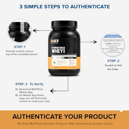 Image of MyFitFuel Advance MFF 100% Whey Protein Powder, Whey With Digestive Enzymes and Multi Vitamins | 1 Kg, 28 Servings (Vanilla Creme)