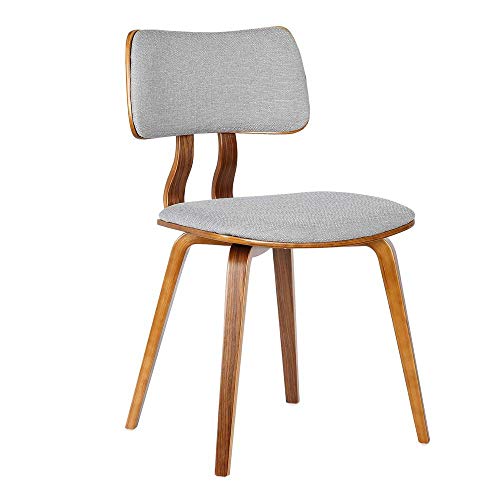 Armen Living Jaguar Dining Chair In Grey Fabric And Walnut Wood Finish & Jaguar Dining Chair In Green Fabric And Walnut Wood Finish #TOP1