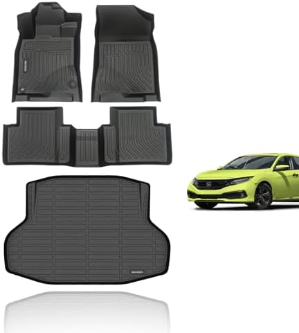 KELCSEECS Floor Mats & Cargo Liner for 2016-2021 Honda Civic Seda...