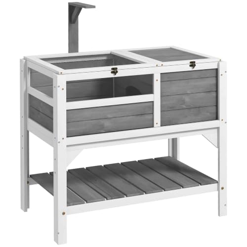 PawHut Habitat with Shelf Storage