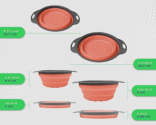 image for Ultimate Kitchen Strainers Set of 2 - Collapsible Silicone Colanders F
