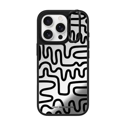 Coque iPhone 16 Pro CASETiFY anneau miroir béquille argent noir