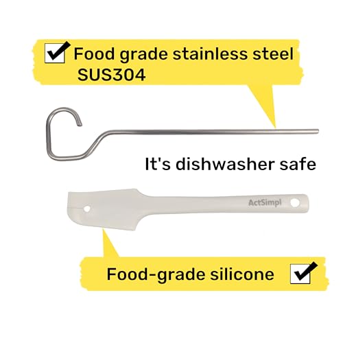 Stirring tool for natural peanut butter with silicone jar spatula, Easy to clean, Handheld mixer suits for most power drills, Fast mixing stirrer utensil for nut butter