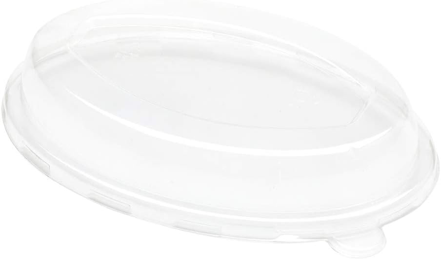 Restaurantware LIDS ONLY: Pulp Tek Clear Plastic Flat Lids 100 Disposable Lids For Salad Plates - Plates Sold Separately Built-In Tab Clear Plastic Flat Lids Fits 18 Ounce Bagasse Plates