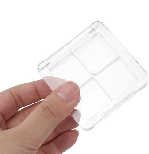 AKOAK 2 Pcs Empty Makeup Board, Lipstick Palette, Refillable Eyeshadow Storage Box, 4 Grids Eyeshadow Lipstick Tray, Plastic Clear Makeup Tray, DIY Makeup Foundation Blush Eyebrow Powder Container - Thumbnail 2