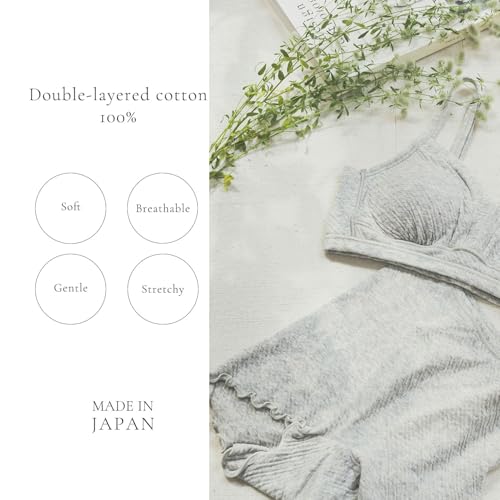 bodyhints 100 Percent Cotton Bras for Women, Wireless, Adjustable Straps, Removable Pads, Machine Washable.3