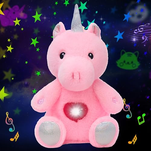 Image of Cuteoy Plush Unicorn Star Projector Musical Adjustable Singing Night Light Stuffed Animals Glowing Plushies Toy Gifts for Kids Birthday Easter Christmas,13''