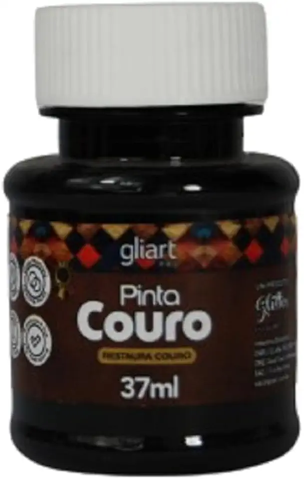 Tinta para Couro Glitter 37 ml Preto
