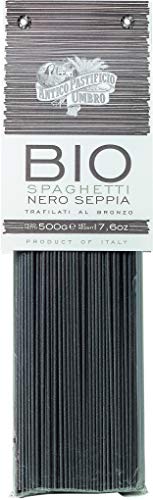 Italienische Bio Spaghetti aus Hartweizengriess mit Tintenfischtinte von Antico Pastificio Umbro (1 x 500g Beutel) Cover