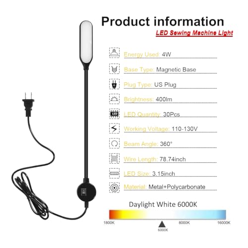 UPWATT Magnetic LED Work Light with Flexible Gooseneck for Lathe — view 2
