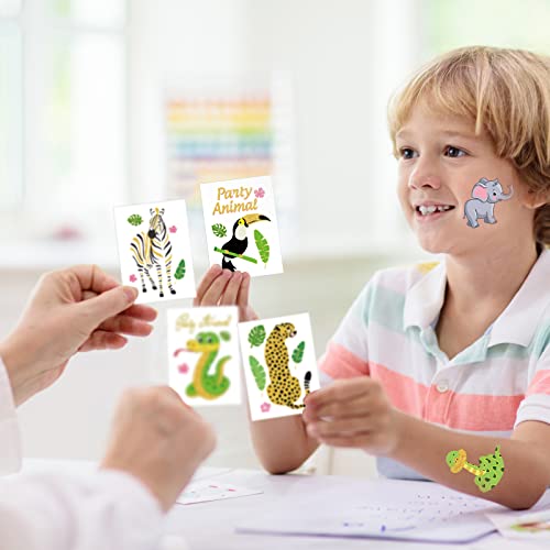 400 Pieces Jungle Animal Temporary Tattoos For Kids Jungle Animal Fake Tattoos Kids Tattoo Stickers For Kids Elephant Giraffe Monkey Safari Animal Temporary Tattoos For Teens Theme Party Supplies #TOP3