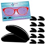 GMS Optical® 1.8mm Anti-Slip Adhesive Contoured Soft Silicone Eyeglass Nose Pads with Super Sticky Backing - 5 Pair (Black - 2 Pack)