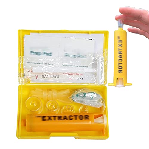 MESINURS Snake Bite First Aid Kits, Emergency Veno-m Extractor Suction Pump, Sting Self-Help Supplies for Outdoor Camping, Hiking, Hunting, White