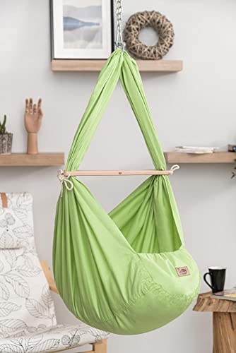 Baby Federwiegen Einschlafhilfe für ruhigen & erholsamen Schlaf in grün