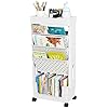 Amazon.com: yeavs 5-Tier Mobile Bookshelf, Rolling Bookcase Book ...