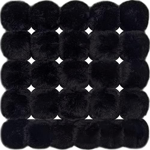 BQTQ 26 Pieces Faux Fur Pom Pom Faux Rabbit Fur Fluffy Pom Pom with Elastic Loop for Hats Keychains Scarves Gloves Bags Accessories, 13 Soft Colours, 2 Pcs per Colour
