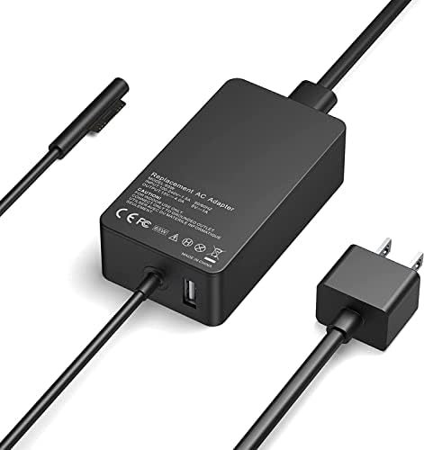 Surface Pro Charger 65W Fit for Microsoft Surface Pro 3/4/5/6/7/8/X, Surface Book Laptop/Tablet, fit Model 1706 1800 1625 Power Supply, Work with 65W-44W-36W-24W