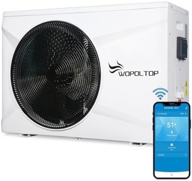 WOPOLTOP 100,000 BTU Full DC Inverter Pool Heat Pump for Swimming Pools, Dual Function of Heating and Cooling, 30KW Electric Pool Heater with WiFi Smart Control via APP, 220-240V, up to 26,000 Gallons
