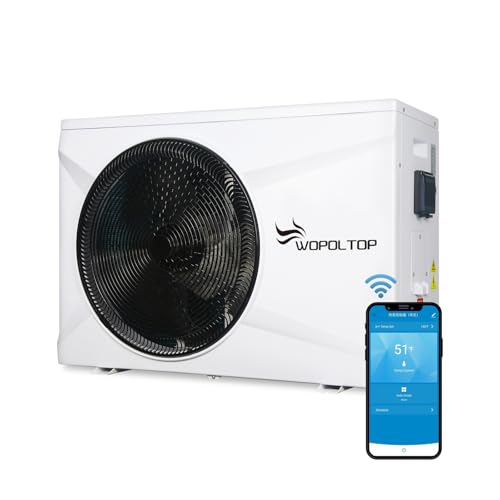 WOPOLTOP 100,000 BTU Full DC Inverter Pool Heat Pump for Swimming Pools, Dual Function of Heating and Cooling, 30KW Electric Pool Heater with WiFi Smart Control via APP, 220-240V, up to 26,000 Gallons by WOPOLTOP - Used condition - US$2486.91