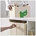 SONGMICS Aufbewahrungsbox, 3er Set, Aufbewahrungskorb, Spielzeugaufbewahrung, Stoffboxen, 30 x 30 x 30 cm, faltbar, mit Griffen, Schlafzimmer, Spielzimmer, Dinosaurier-Motive, beige RFB704W03