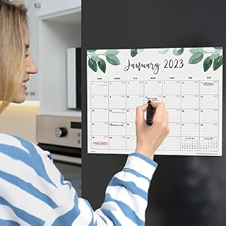 Magnetic Calendar for Fridge, Cabbrix Fridge Calender Runs From Jan 2023 - Jun 2024, Academic Year Refrigerator Calendar 2023-2024 for Planning and Organizing Your Life (38x31cm)