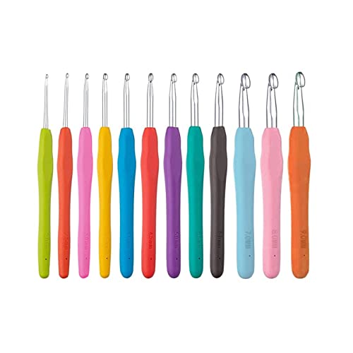 مجموعة خطافات كروشيه بمقبض من الألومنيوم لخيوط الحياكة اليدو...