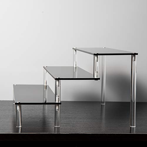 Bycy Black Acrylic Display Stand Perfume Display Stand, 3 Tier Desserts Holder,3 Tier Cupcake Display Risers Steps For Organizer And Decoration #TOP7