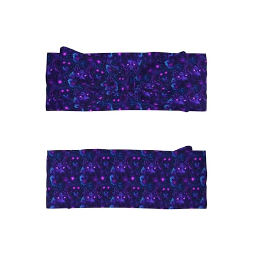 Neon Purple Wolf Print Baby Girl Bows Headbands Baby Girls Newborn Headbands Infant Toddlers 0-6 Months2
