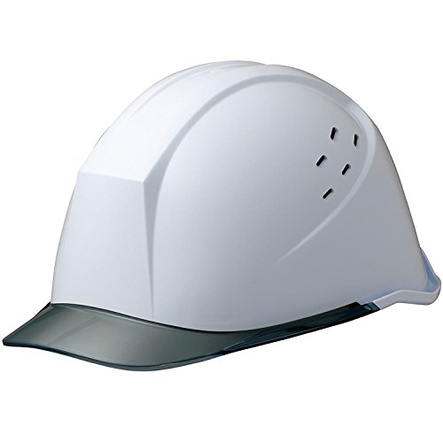 ミドリ安全 ヘルメット 小サイズ 作業用 PC製 クリアバイザー 通気孔付 簡易着脱内装 LSC11PCLV KP付 ホワイト/スモーク