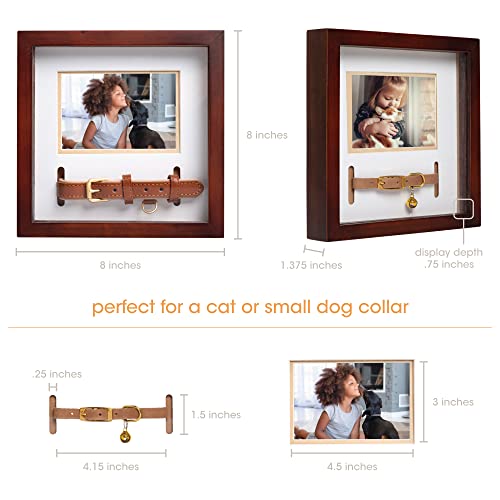 Pearhead Pet Collar Keepsake Frame, Pet Memorial Picture Frame, Pet Owner Home Decor, Cat Or Dog Keepsake, 3" X 4.5" Photo Insert, Wall Mount And Tabletop Frame, Espresso #TOP2