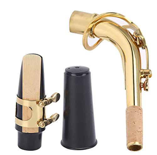 TUOREN 21 Pieces Alto Saxophone Mouthpiece Set Include Sax Bend Neck Brass Ligature 2.5 Reed Plastic Cap and Cushions Pads Fit for Alto Sax Saxophone Parts - Thumbnail 2