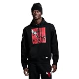 GAME 7 x NBA Officially Licensed Men's Long Sleeve Pullover Hoodie Fleece Heavyweight Sweatshirt, Chicago Bulls, XL, Black
