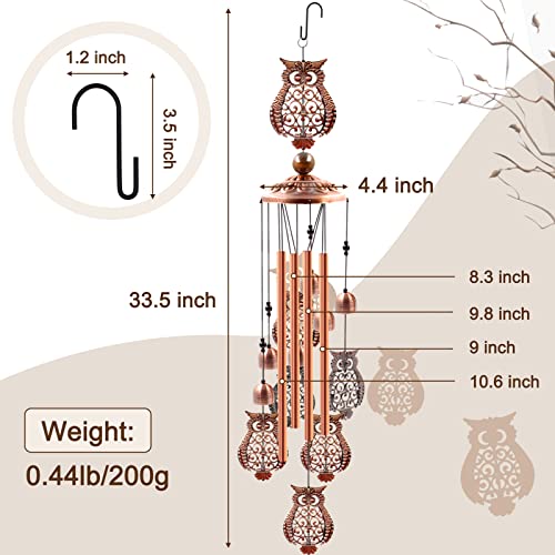 Wind Chimes Outdoor Clearance, Ukulork Owl Aluminum Tube Windchime With S Hook,Patio Garden Decor, Housewarming Gift. #TOP2
