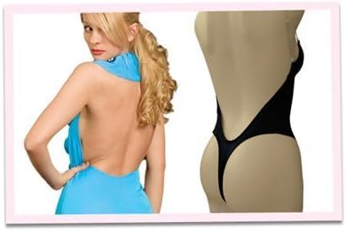 Backless Thong Bottom Body Shaper with Adjustable and Convertible Bra Straps - 36C - Beige