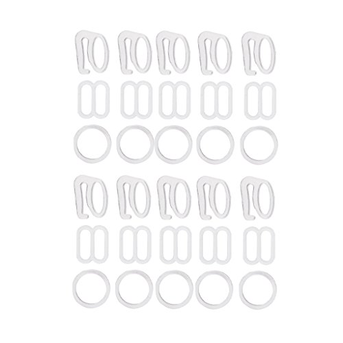 Lot de 10 crochets de réglage pour bretelles de soutien-gorge Blanc Cover