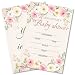 WENFLY Wildflowers Baby Shower Invitations, Pink Floral Invites with Envelopes, Gender Reveal, Baby In Bloom Sprinkle, 25 Pcs 4x6 Inch