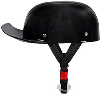 Retro Motorcycle Half Helmet for Man and Women, Summer Street Sun Baseball Cap Helmet DOT Approved Open Face Skull Cap Helmet for ATV Scooter Street Cruiser Moped Helmet
