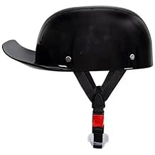 Retro Motorcycle Half Helmet for Man and Women, Summer Street Sun Baseball Cap Helmet DOT Approved Open Face Skull Cap Helmet for ATV Scooter Street Cruiser Moped Helmet